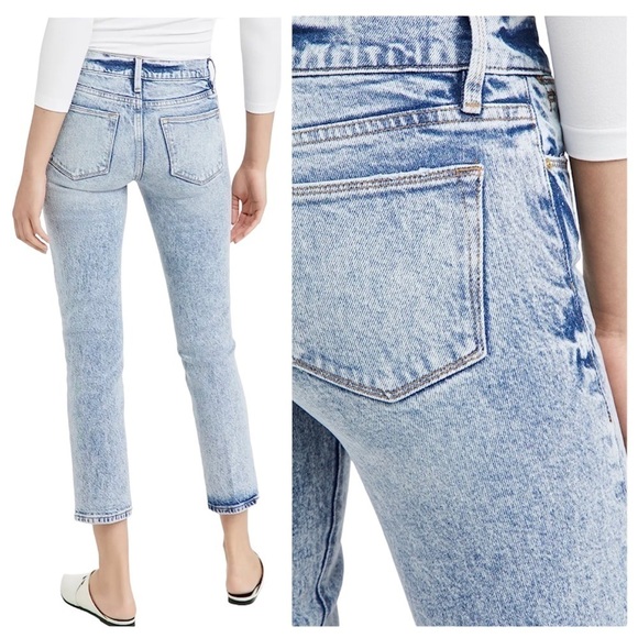 Frame Denim Le High Straight jeans high waist acid wash stretch 24 - Picture 10 of 16